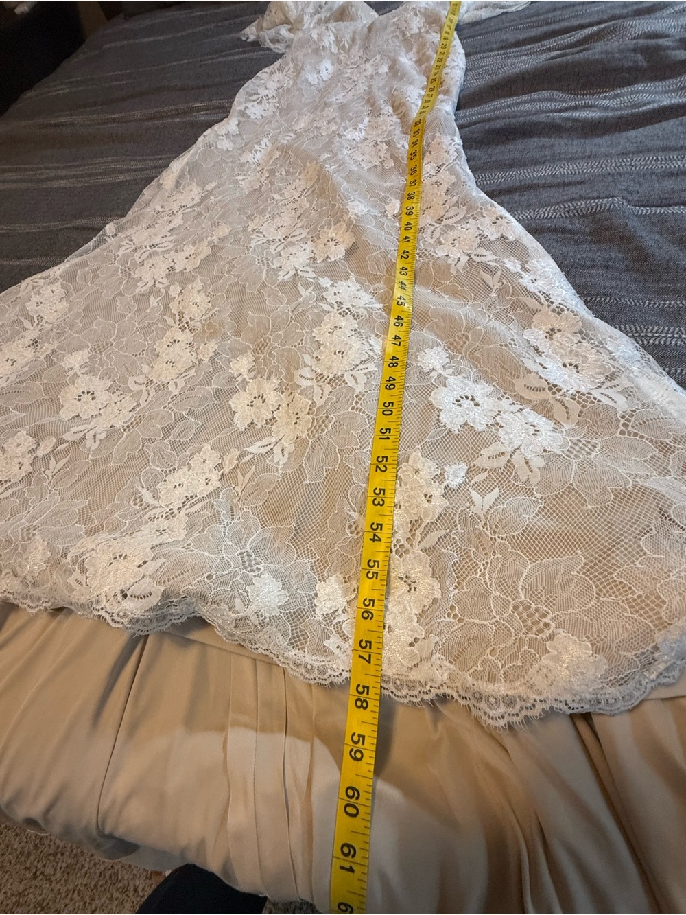 Lillian West Fit-and-Flare Lace Wedding Dress - Ivory - Picture 15 of 17